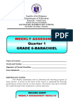WEEKLY ASSESSMENT - Grade 6 Q1 - B