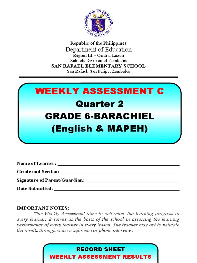 Grade 6 Weekly Assessment Quarter 2 | PDF | Waste Management ...