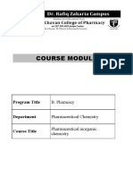 Pharmaceutical inorganic chemistry course module