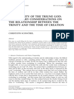 The Eternity of The Triune God: Preliminary Considerations On The Relationship Between The Trinity and The Time of Creation