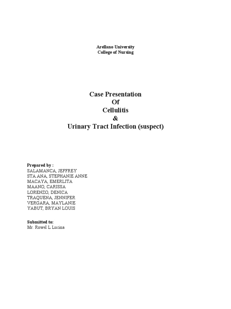 Cellulitis and UTI Case Study Analysis | PDF | Epidermis | Kidney