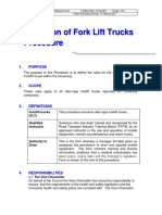 Operation of Fork Lift Trucks Procedure: 1. Purpose