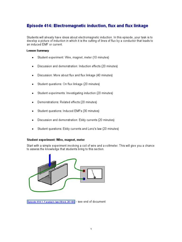 Induction: Wire and Magnet Experiment | PDF | Electromagnetic Induction ...