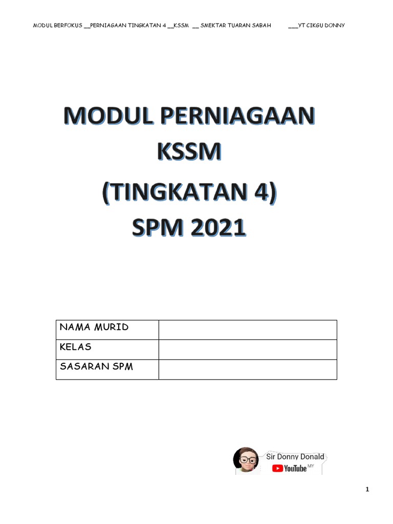 Modul Perniagaan Spm Tingkatan 4 Cikgu Donny Pdf