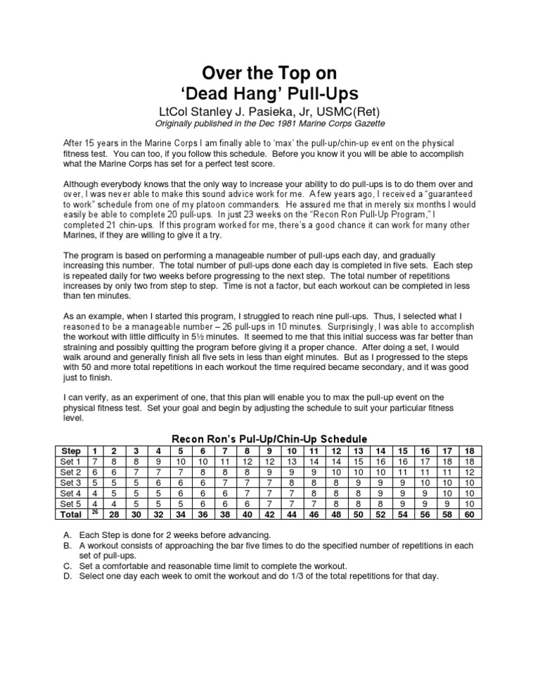 Recon Ron PullUp1 Reconnaissance Physical Fitness