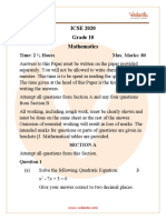 ICSE Class-10-Mathematics-Question-Paper-2020
