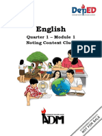 English: Quarter 1 - Module 1 Noting Context Clues