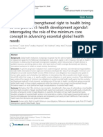 What Could A Strengthened Right To Health Bring To The Post-2015 Health Development Agenda?: Interrogating The Role of The Minimum Core Concept in Advancing Essential Global Health Needs