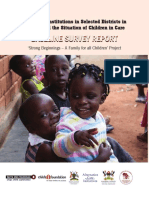 Child Care Institutions in Selected Districts in Uganda and The Situation of Children in Care