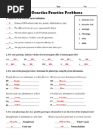 Basic Genetics Practice Problems Key 2