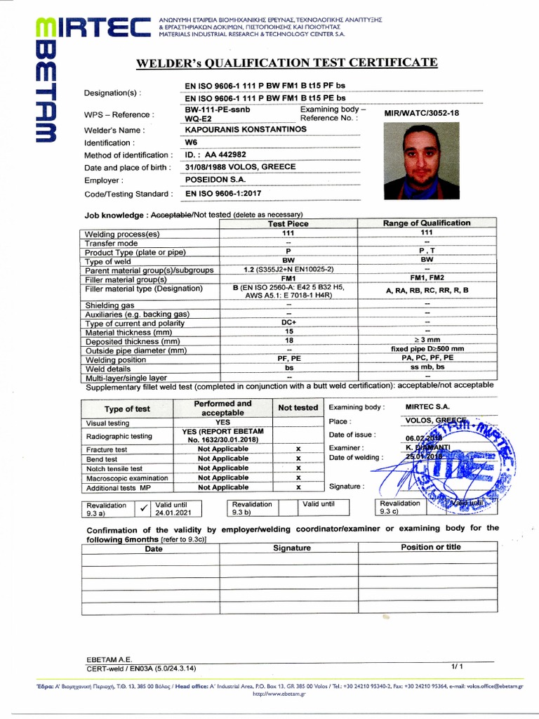 Kapoyranhs 111 Bw Pe Pf Ss Welding Construction