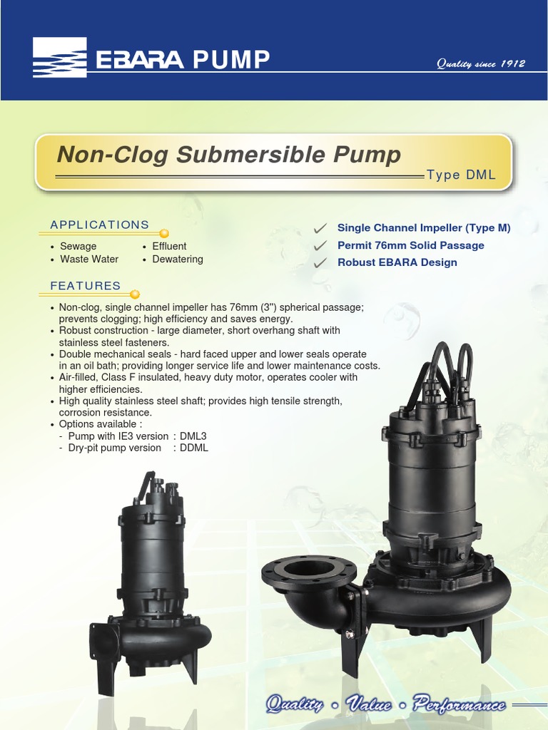 EBARA100DML51.5 Pump Catalogue PDF Cast Iron Pump