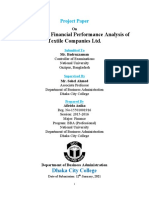 Comparative Financial Performance Analysis of Textile Companies LTD