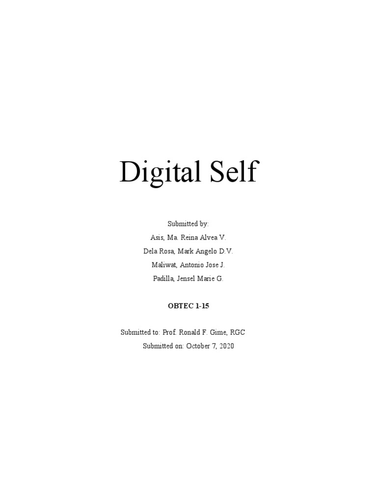 Understanding Your Digital Self | PDF | Authentication | Cyberspace