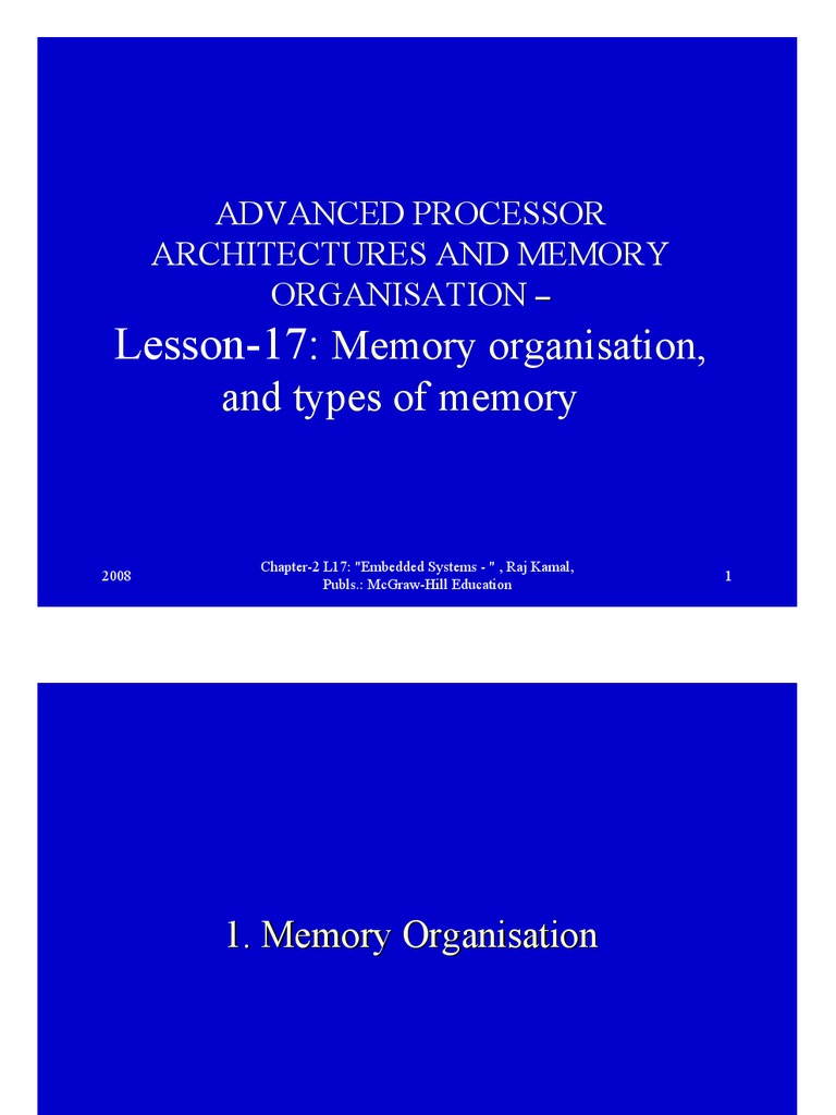 Lesson-17:: Memory Organisation, and Types of Memory | PDF