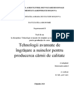 Tehnologii Avansate de Îngrășare A Suinelor Pentru Producerea Cărnii de Calitate