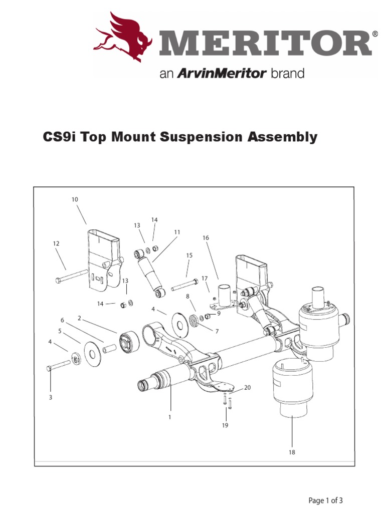 CS9i Top Mount Suspension Assembly Parts List PDF Screw