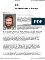 Fritz Springmeier Transferred To Sheridan Prison - 2011