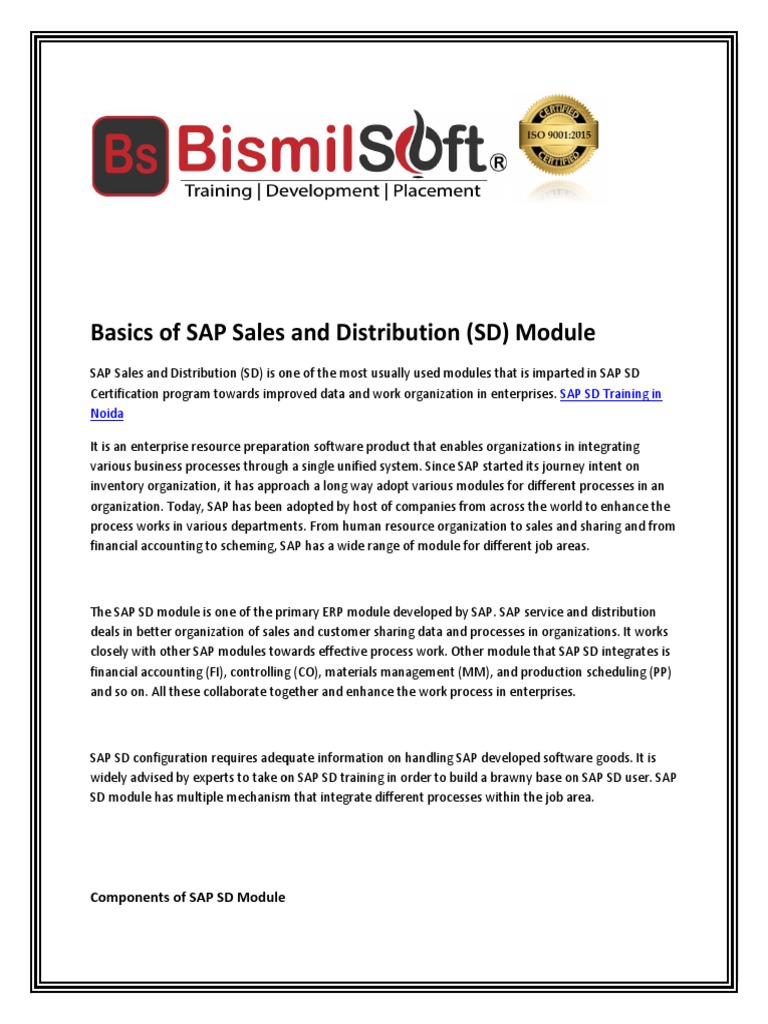 Sap sd module study material pdf download