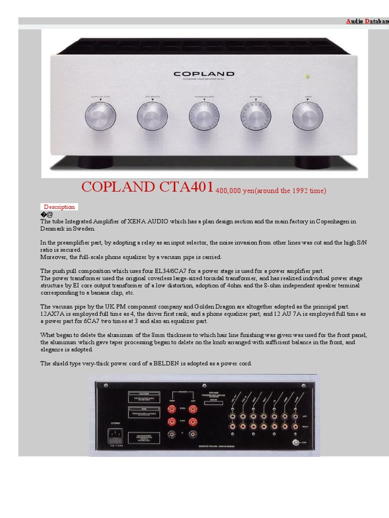 COPLAND CTA401コープランド ハイブリッド プリメインアンプ 53386.jpg