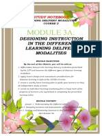 Module 3A:: Designing Instruction in The Different Learning Delivery Modalities