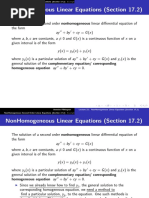 Nonhomogeneous Linear Equations (Section 17.2)