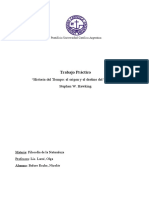 O2.05 Historia Del Tiempo El Origen y El Destino Del Universo en Stephen W. Hawking. Trabajo Práctico Filosofía de La Naturaleza