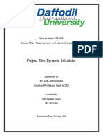 Project Title: Dynamic Calculator: Course Code: CSE-232 Course Title: Microprocessor and Assembly Language Lab