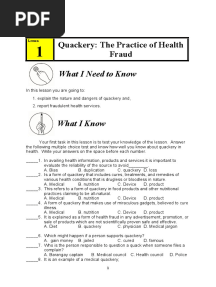 Quackery: The Practice of Health Fraud: What I Need To Know