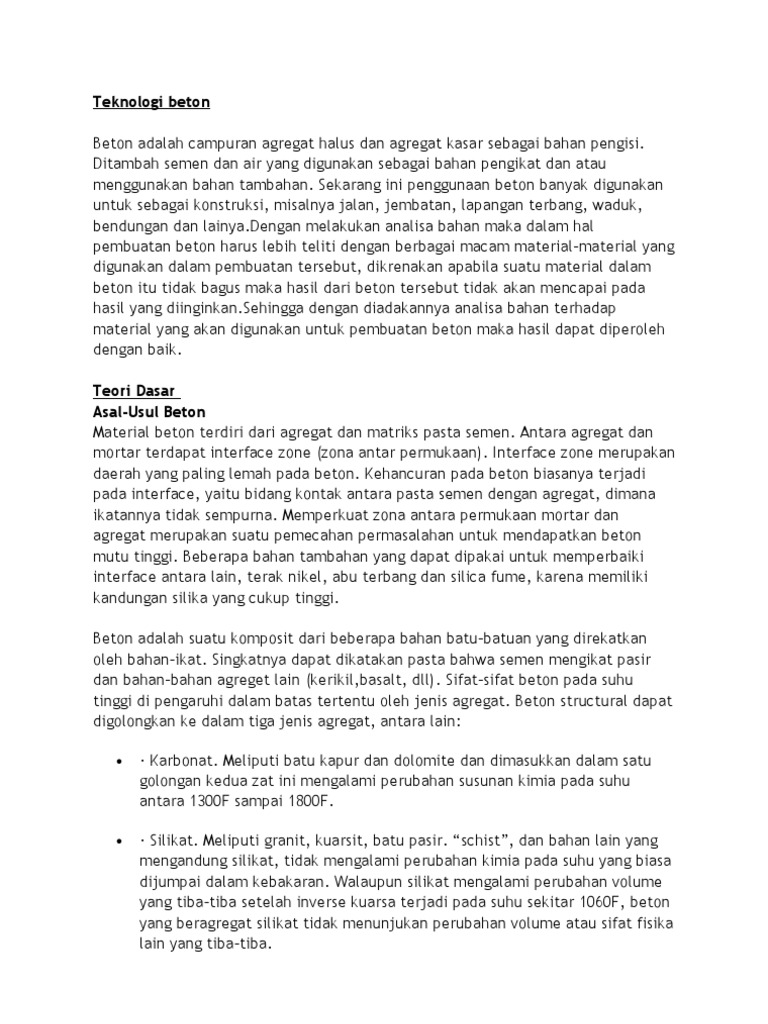 Teori Dasar teknik beton Teori Dasar teknik beton