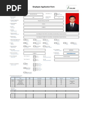 Employee Application Form