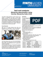 Abrasivity Determination Using Cerchar Abrasivity Index (CAI)