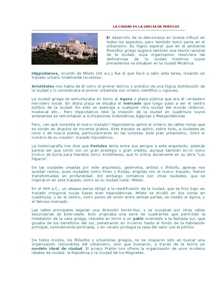 La Ciudad en La Grecia de Pericles | PDF | Science | Ciencia filosófica