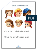 Kindergarten: Circle The Head!: Circle The Boy in The Blue Hat! Circle The Girl With Green Eyes!