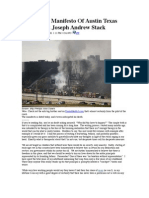 The Insane Manifesto of Austin Texas Crash Pilot Joseph Andrew Stack