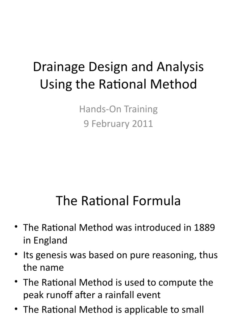 Rational Method Drainage Design Guide | PDF | Drainage Basin ...