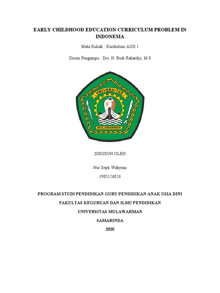 Early Childhood Education Curriculum Problem in Indonesia PDF