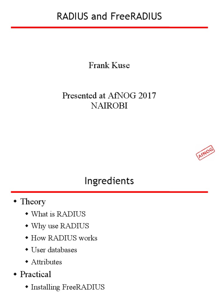 RADIUS and FreeRADIUS Overview | PDF | Radius | Authentication