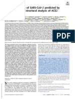 Broad Host Range of Sars-Cov-2 Predicted by Comparative and Structural Analysis of Ace2 in Vertebrates