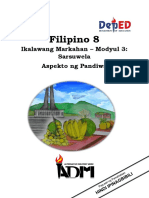 Filipino 8: Ikalawang Markahan - Modyul 3: Sarsuwela Aspekto NG Pandiwa