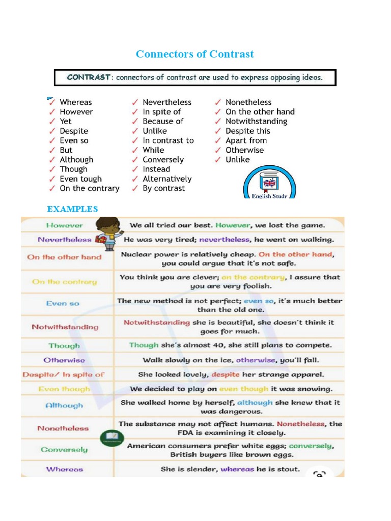Connectors of Contrast PDF