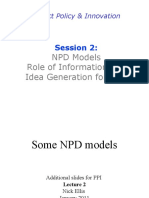 NPD Models Role of Information and Idea Generation For NPD: Session 2