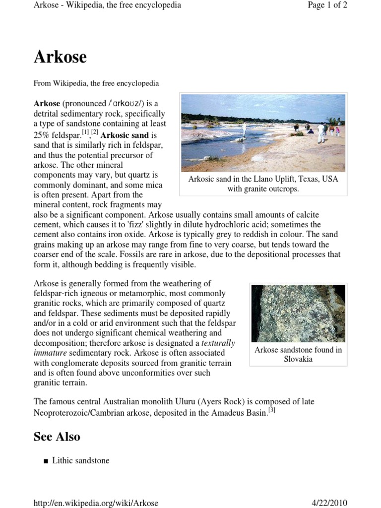 Arkose: Formation and Characteristics | PDF | Social Science | Science ...