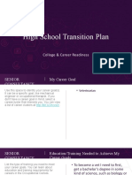 Senior Consultancy High School Transition Plan-Dr Smith