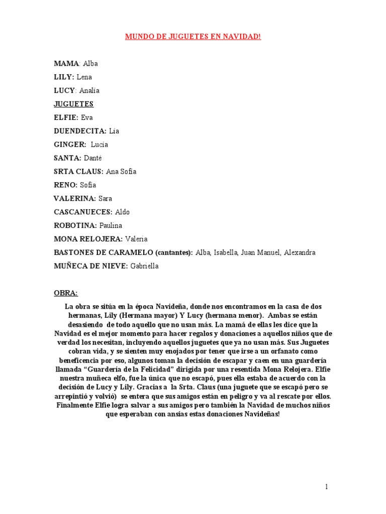 Guion Teatral Navideño para Niños | PDF | El cascanueces | Navidad