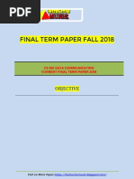 CS601 Current Final Term Paper 2018 by Instructor Munir