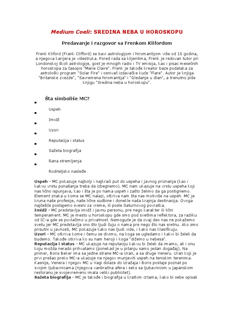 Medium Coeli | PDF