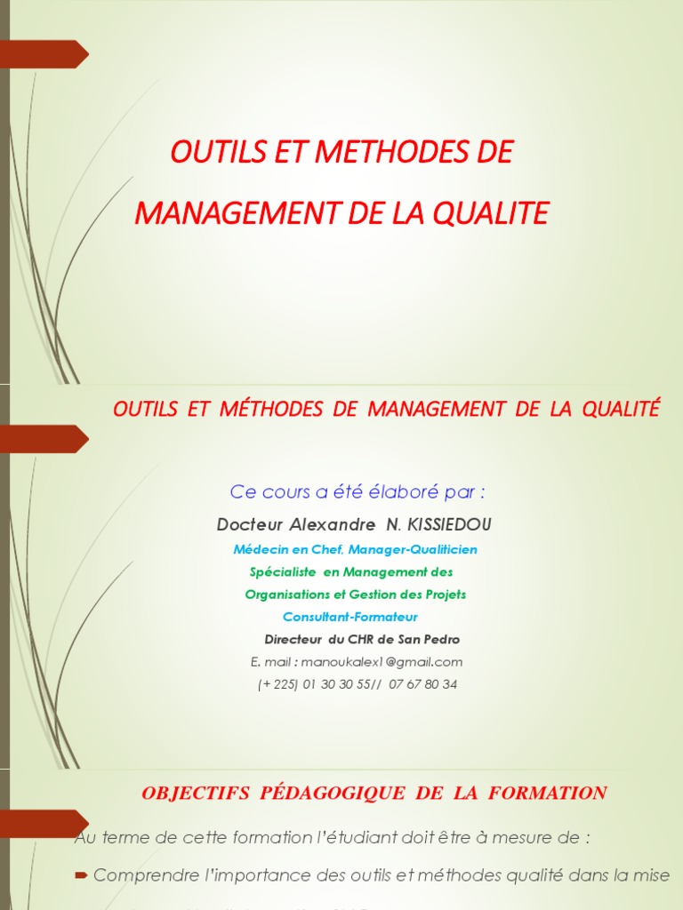 Outils et Méthodes de Management Qualité | PDF | Management de la ...