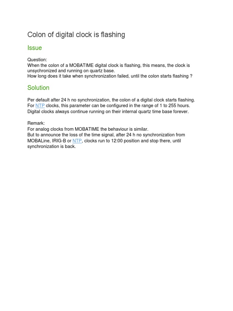 Colon of Digital Clock is Flashing