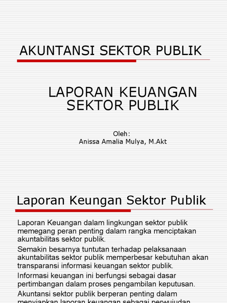Laporan Keuangan Sektor Publik Adalah